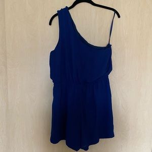 Navy One Shoulder Romper